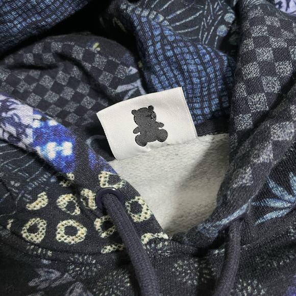 Teddy Fresh Sweatshirt Mens XS Hoodie Patchwork Grandpa Core Embroidered - Picture 13 of 16